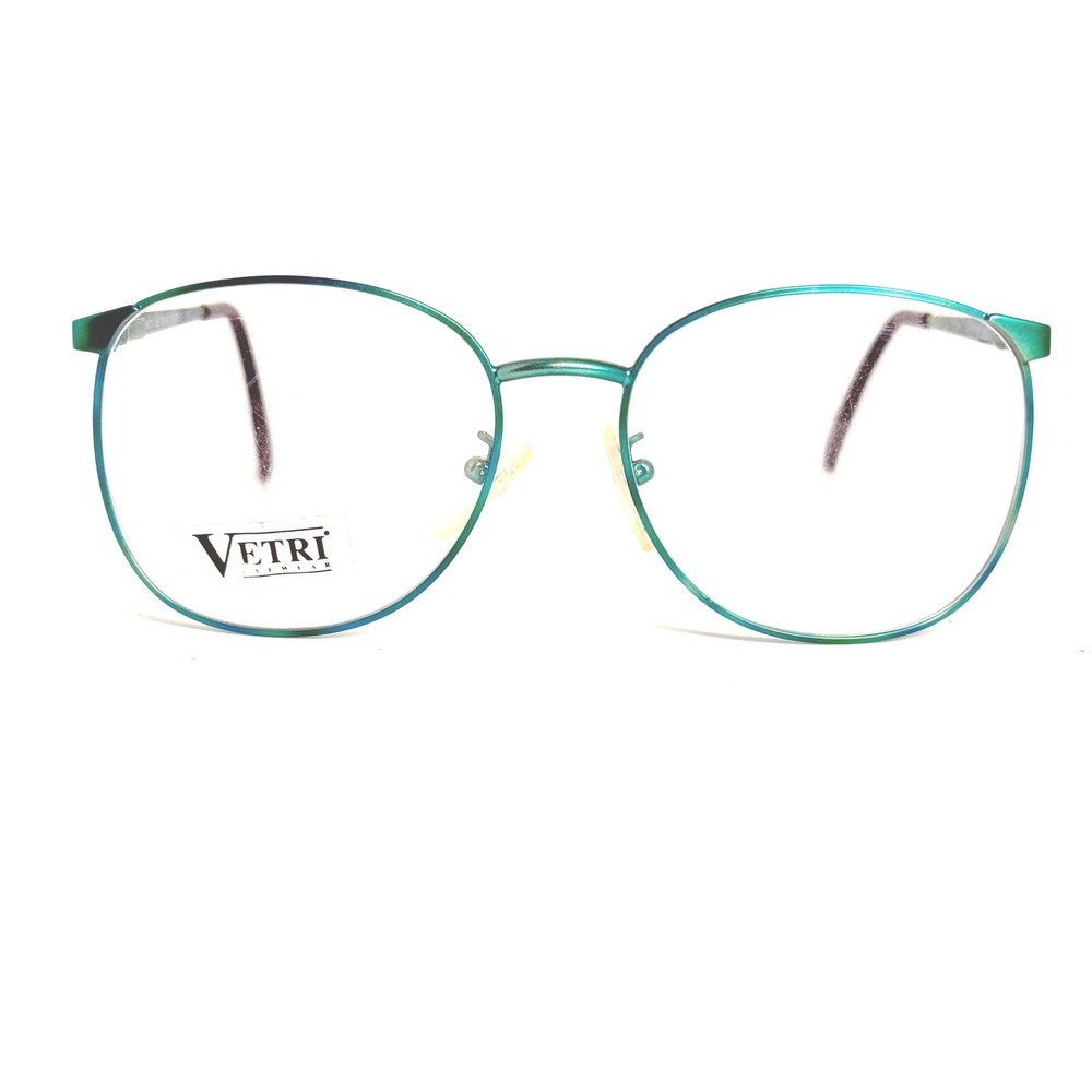 Vetri Ambiance 56-18 Blue Green Eyeglass Frames Made in Italy 140 Round Teal